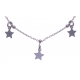 Collier argent rhodié 3,4g - pampilles étoiles - 40+5cm