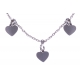 Collier argent rhodié 3,6g - pampilles cúurs - 40+5cm