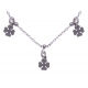 Collier argent rhodié 3,4g - pampilles trèfles - 40+5cm