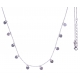 Collier argent rhodié 3,1g - pampilles - cúurs - 42+5cm