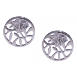 Boucles d'oreille argent rhodié 1,2g - arbre de vie