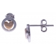 Boucles d'oreille argent rhodié 1,2g - 2 tons - cúurs