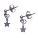 Boucles d'oreille argent rhodié 1g - étoiles