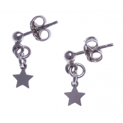 Boucles d'oreille argent rhodié 1g - étoiles