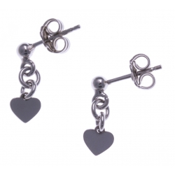 Boucles d'oreille argent rhodié 1g - cúurs