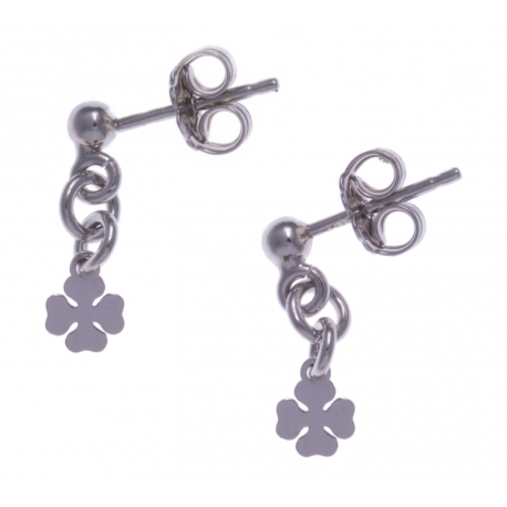 Boucles d'oreille argent rhodié 1g - trèfles