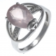 Bague en argent rhodié 3,4g - poire 8*12mm - quartz rose - topaze blanche - Tail