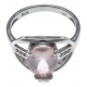 Bague en argent rhodié 3,4g - poire 8*12mm - quartz rose - topaze blanche - Tail