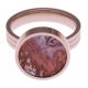 Bague en acier rosé - support pierre interchangeable - diamètre 14mm - Taille 50 à 62