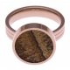 Bague en acier rosé - support pierre interchangeable - diamètre 14mm - Taille 50 à 62
