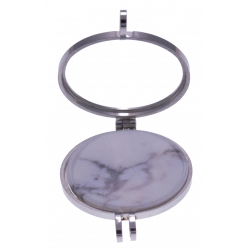 Pierre naturelle pour collier interchangeable Yola  - diamètre 20mm - howlite bl