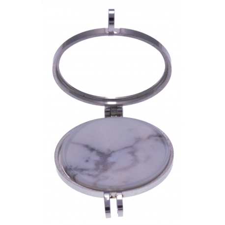 Pierre naturelle pour collier interchangeable Yola  - diamètre 20mm - howlite bl