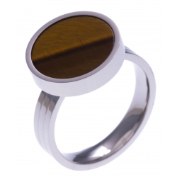 Pierre naturelle pour bague interchangeable Yola - diamètre 14mm - åil de tigre