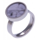 Pierre naturelle pour bague interchangeable Yola - diamètre 14mm - howlite blanc