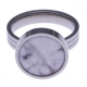 Pierre naturelle pour bague interchangeable Yola - diamètre 14mm - howlite blanc