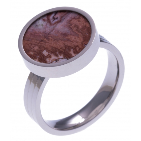 Pierre naturelle pour bague interchangeable Yola - diamètre 14mm - Agate Crazy LACE