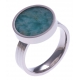 Pierre naturelle pour bague interchangeable Yola - diamètre 14mm - Amazonite