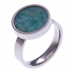 Pierre naturelle pour bague interchangeable Yola - diamètre 14mm - Amazonite