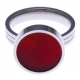 Pierre naturelle pour bague interchangeable Yola - diamètre 14mm - Agate rouge