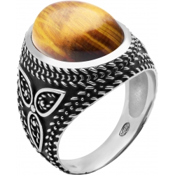 Bague en argent rhodié 9g - 2 tons - onyx véritable - T56 à 70