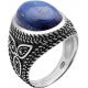 Bague en argent rhodié 9g - 2 tons - lapiz lazuli - T56 à 70