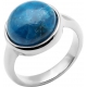 Bague en acier - cabochon apatite 13mm - T50 à 62