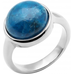 Bague en acier - cabochon apatite 13mm - T50 à 62