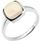 Bague argent rhodié 3,2g - coussin 9x9mm - quartz citron - T50 à 62