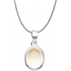 Collier argent rhodié 4,2 - oval 11*9mm - citrine - 40+5cm