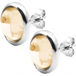 Boucles d'oreille argent rhodié 3,5g - oval 11*9mm - citrine