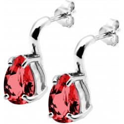 Boucles d'oreille argent rhodié 2,3g - poire 6*9mm - grenat facetté