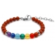 Bracelet STILIVITA en acier - 7 CHAKRAS - jaspe rouge, cornaline, citrine, malachite, aigue marine, lapis lazuli, améthyste -…