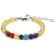 Bracelet STILIVITA en acier - 7 CHAKRAS - jaspe rouge, cornaline, citrine, malachite, aigue marine, lapis lazuli, améthyste -…