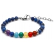 Bracelet STILIVITA en acier - 7 CHAKRAS - jaspe rouge, cornaline, citrine, malachite, aigue marine, lapis lazuli, améthyste -…