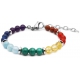 Bracelet STILIVITA en acier - 7 CHAKRAS - jaspe rouge, cornaline, citrine, malachite, aigue marine, lapis lazuli, améthyste -…