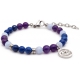 Bracelet STILIVITA en acier - Collection équilibre - SERENITE - lapis lazuli - calcédoine - améthyste - chakra troisième oeil…