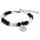 Bracelet STILIVITA en acier - Collection équilibre - COURAGE & FORCE - Quartz rose - tourmaline noire - chakra racine  - 17+4…