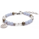 Bracelet STILIVITA en acier - Collection équilibre - CLARTE D'ESPRIT - calcédoine - cristal de roche - pyrite  - séparateurs …