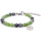 Bracelet STILIVITA en acier - Collection équilibre - ANCRAGE ET PROSPERITE - obsidienne neige  - jade néphrite - séparateurs …