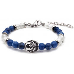 Bracelet STILIVITA en acier - Collection équilibre - APAISEMENT & CALME INTELLECTUELLE - sodalite - pierre de lune - séparate…