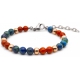 Bracelet STILIVITA en acier - Collection équilibre - INTUITION & ELEVATION - jaspe rouge - azurite - billes acier rosé - 17+4…