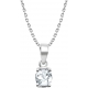 Collier argent rhodié 3,7g - cristal de roche rond 6mm facetté - 38+5cm