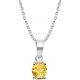 Collier argent rhodié 3,7g - citrine - rond 6mm facettée - 38+5cm