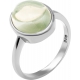 Bague en argent rhodié 3,3g - oval 11*9mm - améthyste verte - Taille 50 à 60