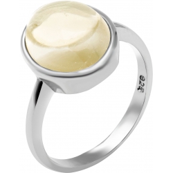 Bague en argent rhodié 3,3g - oval 11*9mm - citrine - Taille 50 à 60