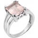 Bague en argent rhodié 3,5g - pierre 8*10mm - quartz rose - Taille 50 à 62