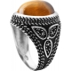 Bague en argent rhodié 9g - 2 tons - onyx véritable - T56 à 70