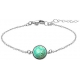 Bracelet en acier - cabochon chrysocolle - 11mm - 16+4cm