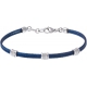 Bracelet acier - 2 câbles acier bleu - composants acier  - 19,5+1,5cm
