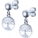 Boucles d'oreille acier - arbre de vie - nacre - diamètre 14mm